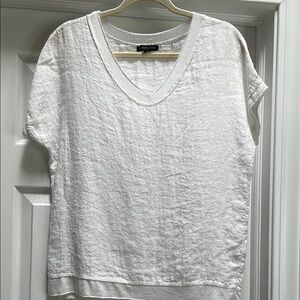 Saks Fifth Avenue 100% Linen Short Sleeve Top Size Small